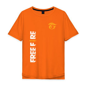 Мужская футболка хлопок Oversize с принтом GARENA FREE FIRE в Петрозаводске, 100% хлопок | свободный крой, круглый ворот, “спинка” длиннее передней части | Тематика изображения на принте: free fire | garena | garena free fire | гарена | гарена фри фаер | фри фаер