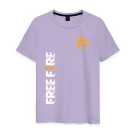 Мужская футболка хлопок с принтом GARENA FREE FIRE в Петрозаводске, 100% хлопок | прямой крой, круглый вырез горловины, длина до линии бедер, слегка спущенное плечо. | free fire | garena | garena free fire | гарена | гарена фри фаер | фри фаер