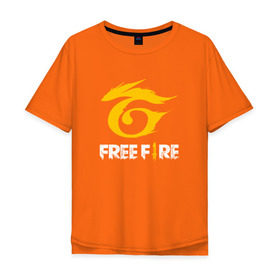 Мужская футболка хлопок Oversize с принтом GARENA FREE FIRE в Петрозаводске, 100% хлопок | свободный крой, круглый ворот, “спинка” длиннее передней части | free fire | garena | garena free fire | гарена | гарена фри фаер | фри фаер