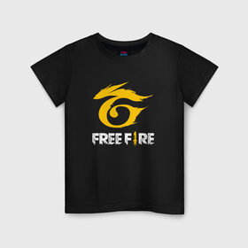 Детская футболка хлопок с принтом GARENA FREE FIRE в Петрозаводске, 100% хлопок | круглый вырез горловины, полуприлегающий силуэт, длина до линии бедер | free fire | garena | garena free fire | гарена | гарена фри фаер | фри фаер