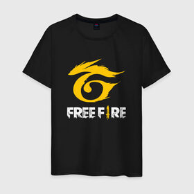 Мужская футболка хлопок с принтом GARENA FREE FIRE в Петрозаводске, 100% хлопок | прямой крой, круглый вырез горловины, длина до линии бедер, слегка спущенное плечо. | free fire | garena | garena free fire | гарена | гарена фри фаер | фри фаер