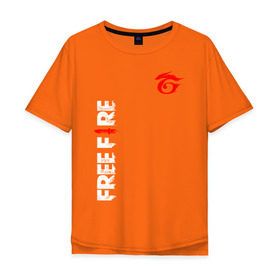 Мужская футболка хлопок Oversize с принтом GARENA FREE FIRE в Петрозаводске, 100% хлопок | свободный крой, круглый ворот, “спинка” длиннее передней части | free fire | garena | garena free fire | гарена | гарена фри фаер | фри фаер