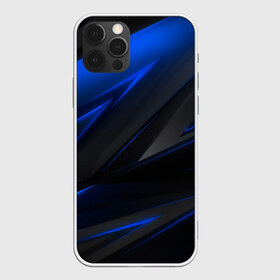 Чехол для iPhone 12 Pro Max с принтом Blue and Black в Петрозаводске, Силикон |  | Тематика изображения на принте: 3d | 3д | black | blue | texture | геометрия | красно синее | синий | текстуры | фигуры | черный