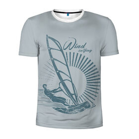 Мужская футболка 3D спортивная с принтом Windsurfer в Петрозаводске, 100% полиэстер с улучшенными характеристиками | приталенный силуэт, круглая горловина, широкие плечи, сужается к линии бедра | surf | wind | wind surfing | windsurfing | винд серфинг | виндсерфинг | экстрим