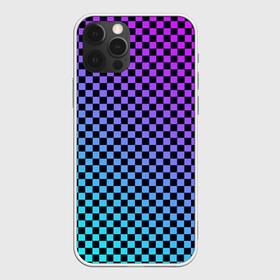 Чехол для iPhone 12 Pro с принтом Checkerboard gradient в Петрозаводске, силикон | область печати: задняя сторона чехла, без боковых панелей | checkerboard | gradient | бойчик | градиент | клетка. ячейка | орнамент | френдзона | шахматная. доска | шашечки