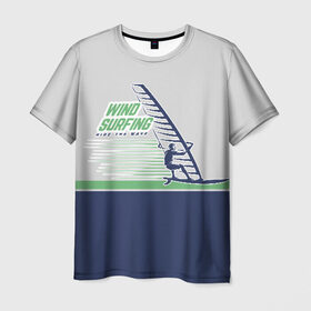 Мужская футболка 3D с принтом Ride the wave в Петрозаводске, 100% полиэфир | прямой крой, круглый вырез горловины, длина до линии бедер | surf | wind | wind surfing | windsurfing | винд серфинг | виндсерфинг | экстрим