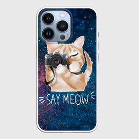 Чехол для iPhone 13 Pro с принтом Say Meow в Петрозаводске,  |  | Тематика изображения на принте: meow | кот | котенок | котик | котики | котятка | кошка | мяу | скажи мяу | фотоаппарат | фотограф