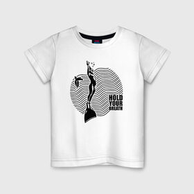 Детская футболка хлопок с принтом Hold your breath в Петрозаводске, 100% хлопок | круглый вырез горловины, полуприлегающий силуэт, длина до линии бедер | swim | swimming | synchronized swimming | водный спорт | плавание | пловец | синхронное плавание | спорт