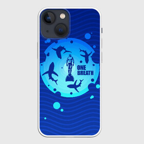 Чехол для iPhone 13 mini с принтом One Breath в Петрозаводске,  |  | Тематика изображения на принте: dive | diving | swim | swimming | synchronized swimming | водный спорт | дайвинг | плавание | пловец | синхронное плавание | спорт