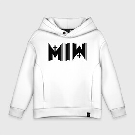 Детское худи Oversize хлопок с принтом Motionless In White в Петрозаводске, френч-терри — 70% хлопок, 30% полиэстер. Мягкий теплый начес внутри —100% хлопок | боковые карманы, эластичные манжеты и нижняя кромка, капюшон на магнитной кнопке | Тематика изображения на принте: band | chris | logo | metal | metalcore | motionless | motionless in white | music | rock | группа | логотип | метал | музыка | рок