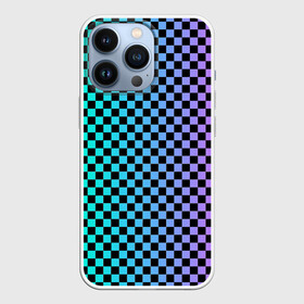 Чехол для iPhone 13 Pro с принтом Checkerboard Color в Петрозаводске,  |  | Тематика изображения на принте: checkerboard | gradient | бойчик | в клетку | в клеточку | градиент | клетка | музыка | орнамент | френдзона | шахматная доска | шашки