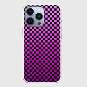 Чехол для iPhone 13 Pro с принтом Checkerboard Color в Петрозаводске,  |  | Тематика изображения на принте: checkerboard | gradient | бойчик | в клетку | в клеточку | градиент | клетка | музыка | орнамент | френдзона | шахматная доска | шашки