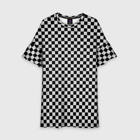 Детское платье 3D с принтом Checkerboard Color  в Петрозаводске, 100% полиэстер | прямой силуэт, чуть расширенный к низу. Круглая горловина, на рукавах — воланы | checkerboard | gradient | бойчик | в клетку | в клеточку | градиент | клетка | музыка | орнамент | френдзона | шахматная доска | шашки