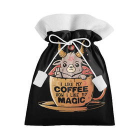 Подарочный 3D мешок с принтом How I Like My Coffee в Петрозаводске, 100% полиэстер | Размер: 29*39 см | coffee | diy | espresso | how | like | lol | my | как | кофе | лол | мой | монстрик | рога | сделай сам | сказка | эспрессо