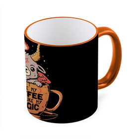 Кружка с принтом How I Like My Coffee в Петрозаводске, керамика | ёмкость 330 мл | Тематика изображения на принте: coffee | diy | espresso | how | like | lol | my | как | кофе | лол | мой | монстрик | рога | сделай сам | сказка | эспрессо