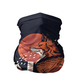 Бандана-труба 3D с принтом Японская Лиса в Петрозаводске, 100% полиэстер, ткань с особыми свойствами — Activecool | плотность 150‒180 г/м2; хорошо тянется, но сохраняет форму | cute | fox | foxes | japan | japanese | kitsune | miyagi | tokyo | village | деревня | кицунэ | лиса | лисы | милый | мияги | токио | япония | японский