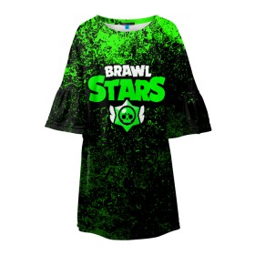 Детское платье 3D с принтом BRAWL STARS LEON в Петрозаводске, 100% полиэстер | прямой силуэт, чуть расширенный к низу. Круглая горловина, на рукавах — воланы | android | brawl stars | games | mobile game | stars | игры | мобильные игры