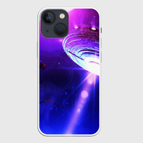 Чехол для iPhone 13 mini с принтом НЛО в Петрозаводске,  |  | ufo | диск | звездное небо | звезды | инопланетный | корабль | космический | космолет | космос | летающая тарелка | нло | пришельцы | футуризм | футуристика