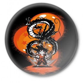 Значок с принтом Dragon Ball Z в Петрозаводске,  металл | круглая форма, металлическая застежка в виде булавки | 