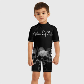 Детский купальный костюм 3D с принтом Children of Bodom в Петрозаводске, Полиэстер 85%, Спандекс 15% | застежка на молнии на спине | bodom | children | death | melodic | metal | алекси лайхо | дети бодома | мелодик дэт метал | метал