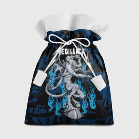 Подарочный 3D мешок с принтом Metallica в Петрозаводске, 100% полиэстер | Размер: 29*39 см | Тематика изображения на принте: american | blue | demon | devil | flame | hell | metal band | metallica | music | rock | американская | голубое | демон | дьявол | метал группа | металлика | музыка | пламя | рок | черт