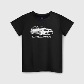Детская футболка хлопок с принтом Toyota Caldina в Петрозаводске, 100% хлопок | круглый вырез горловины, полуприлегающий силуэт, длина до линии бедер | caldina | toyota | toyota caldina