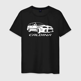 Мужская футболка хлопок с принтом Toyota Caldina в Петрозаводске, 100% хлопок | прямой крой, круглый вырез горловины, длина до линии бедер, слегка спущенное плечо. | caldina | toyota | toyota caldina