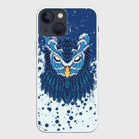 Чехол для iPhone 13 mini с принтом Сова в Петрозаводске,  |  | animal | bird | owl | paint | животные | краска | птица | сова | филин