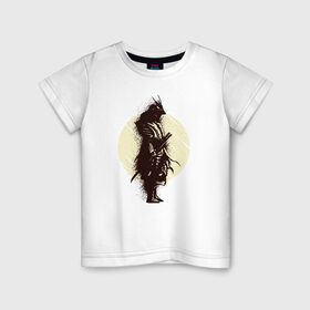 Детская футболка хлопок с принтом Самурай в Петрозаводске, 100% хлопок | круглый вырез горловины, полуприлегающий силуэт, длина до линии бедер | Тематика изображения на принте: japan | ninja | samurai | sekiro | катана | ниндзя | самураи | самурай | япония