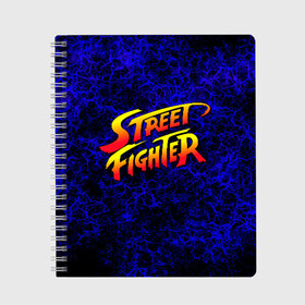 Тетрадь с принтом Street fighter в Петрозаводске, 100% бумага | 48 листов, плотность листов — 60 г/м2, плотность картонной обложки — 250 г/м2. Листы скреплены сбоку удобной пружинной спиралью. Уголки страниц и обложки скругленные. Цвет линий — светло-серый
 | capcom | fighter | fighting | street | боец | суторито фаита | уличный | файтинг