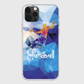 Чехол для iPhone 12 Pro с принтом Handball в Петрозаводске, силикон | область печати: задняя сторона чехла, без боковых панелей | attack | ball | game | handball | jump | player | sport | sportsman | атака | игра | мяч | прыжок | спорт | спортмен