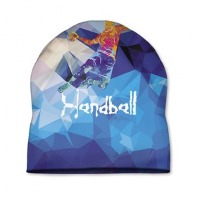 Шапка 3D с принтом Handball в Петрозаводске, 100% полиэстер | универсальный размер, печать по всей поверхности изделия | attack | ball | game | handball | jump | player | sport | sportsman | атака | игра | мяч | прыжок | спорт | спортмен