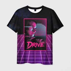 Мужская футболка 3D с принтом Drive в Петрозаводске, 100% полиэфир | прямой крой, круглый вырез горловины, длина до линии бедер | drive | gosling | retrowave | гослинг | драйв