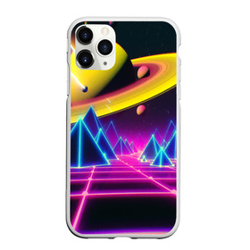 Чехол для iPhone 11 Pro матовый с принтом САТУРН в Петрозаводске, Силикон |  | bright | colorful | cool | disco | music | music lover | retro | speaker | tape recorder | technique | vintage | винтаж | динамик | диско | магнитофон | меломан | музыка | неон | разноцветный | ретро | техника