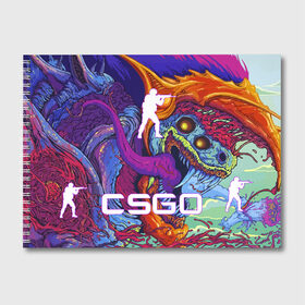 Альбом для рисования с принтом CS GO HYPER BEAST в Петрозаводске, 100% бумага
 | матовая бумага, плотность 200 мг. | astralis | awp | counter strike | cs go | cs go global offensive | cs:go | faze clan | hyper beast | team liquid | астралис | кс го | тим ликвид | фейз клан | хайпер бист