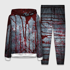 Женский костюм 3D (с толстовкой) с принтом Кровь на металле в Петрозаводске,  |  | blood | bloody | horror | texture | абстракция | брызги | в крови | краска | красная краска | кровавая | кровь | текстура | ужас