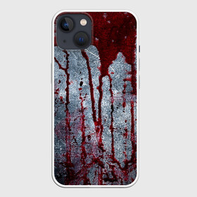 Чехол для iPhone 13 с принтом Кровь на металле в Петрозаводске,  |  | blood | bloody | horror | texture | абстракция | брызги | в крови | краска | красная краска | кровавая | кровь | текстура | ужас