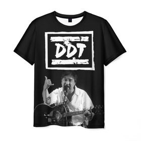Мужская футболка 3D с принтом ДДТ в Петрозаводске, 100% полиэфир | прямой крой, круглый вырез горловины, длина до линии бедер | ddt | rock | ддт | рок | русский рок | юрий шевчук