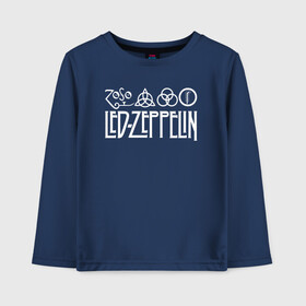 Детский лонгслив хлопок с принтом Led Zeppelin в Петрозаводске, 100% хлопок | круглый вырез горловины, полуприлегающий силуэт, длина до линии бедер | led | led zeppelin | lz | zoso | группа | джимми пейдж | джон генри бонэм | джон пол джонс | зосо | лед зепелен | лед зеппелин | ледзепелен | ледзеппелин | лз | метал | роберт плант | рок | тяжелый