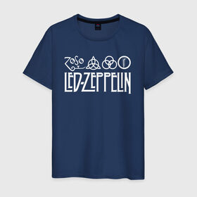 Мужская футболка хлопок с принтом Led Zeppelin в Петрозаводске, 100% хлопок | прямой крой, круглый вырез горловины, длина до линии бедер, слегка спущенное плечо. | led | led zeppelin | lz | zoso | группа | джимми пейдж | джон генри бонэм | джон пол джонс | зосо | лед зепелен | лед зеппелин | ледзепелен | ледзеппелин | лз | метал | роберт плант | рок | тяжелый