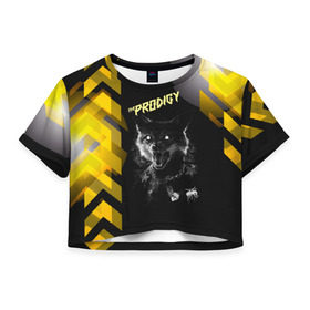 Женская футболка Cropp-top с принтом the prodigy (лис) в Петрозаводске, 100% полиэстер | круглая горловина, длина футболки до линии талии, рукава с отворотами | the prodigy