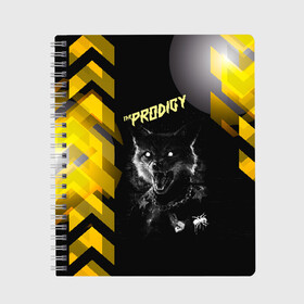 Тетрадь с принтом the prodigy (лис) в Петрозаводске, 100% бумага | 48 листов, плотность листов — 60 г/м2, плотность картонной обложки — 250 г/м2. Листы скреплены сбоку удобной пружинной спиралью. Уголки страниц и обложки скругленные. Цвет линий — светло-серый
 | Тематика изображения на принте: the prodigy