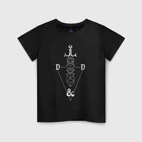 Детская футболка хлопок с принтом D&D в Петрозаводске, 100% хлопок | круглый вырез горловины, полуприлегающий силуэт, длина до линии бедер | dd | dungeon  dragons | dungeon and dragons | данжен энд дрэгонс | днд | игра | настольная игра | подземелья и драконы