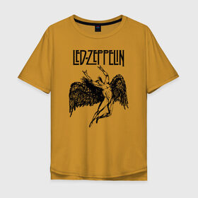 Мужская футболка хлопок Oversize с принтом Led Zeppelin в Петрозаводске, 100% хлопок | свободный крой, круглый ворот, “спинка” длиннее передней части | led | led zeppelin | lz | zoso | группа | джимми пейдж | джон генри бонэм | джон пол джонс | зосо | лед зепелен | лед зеппелин | ледзепелен | ледзеппелин | лз | метал | роберт плант | рок | тяжелый