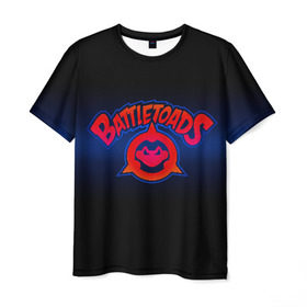Мужская футболка 3D с принтом Battletoads в Петрозаводске, 100% полиэфир | прямой крой, круглый вырез горловины, длина до линии бедер | arc system works | battle | game | mindscape | rare | toads | боевые | боевые жабы | лягушки