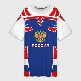 Платье-футболка 3D с принтом Русский хоккей в Петрозаводске,  |  | ворота | вратарь | игра | игрок | клюшка | россия | спорт | форма | хоккей | чемпион | шайба