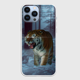 Чехол для iPhone 13 Pro Max с принтом ТИГР В СУМЕРЕЧНОМ ЛЕСУ в Петрозаводске,  |  | Тематика изображения на принте: tiger | в лесу | дикая | кошка | лес | природа | тигр | тигренок | тигрица | тигры