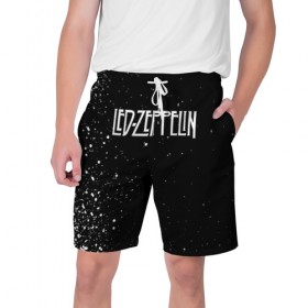 Мужские шорты 3D с принтом Led Zeppelin в Петрозаводске,  полиэстер 100% | прямой крой, два кармана без застежек по бокам. Мягкая трикотажная резинка на поясе, внутри которой широкие завязки. Длина чуть выше колен | Тематика изображения на принте: 