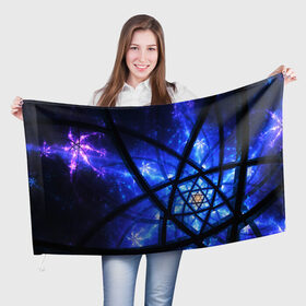 Флаг 3D с принтом SPACE PSY в Петрозаводске, 100% полиэстер | плотность ткани — 95 г/м2, размер — 67 х 109 см. Принт наносится с одной стороны | galaxy | nebula | rdcosmoday19 | space | star | абстракция | вселенная | галактика | звезда | звезды | космический | планеты