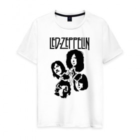 Мужская футболка хлопок с принтом Led Zeppelin в Петрозаводске, 100% хлопок | прямой крой, круглый вырез горловины, длина до линии бедер, слегка спущенное плечо. | led | led zep | led zeppelin | ledzep | lz | zoso | группа | джимми пейдж | джон генри бонэм | джон пол джонс | зосо | лед зепелен | лед зеппелин | ледзепелен | ледзеппелин | роберт плант | рок